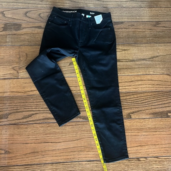 J crew toothpick Black Mid  Rise Jean Size 30P New With Tag - Picture 4 of 12
